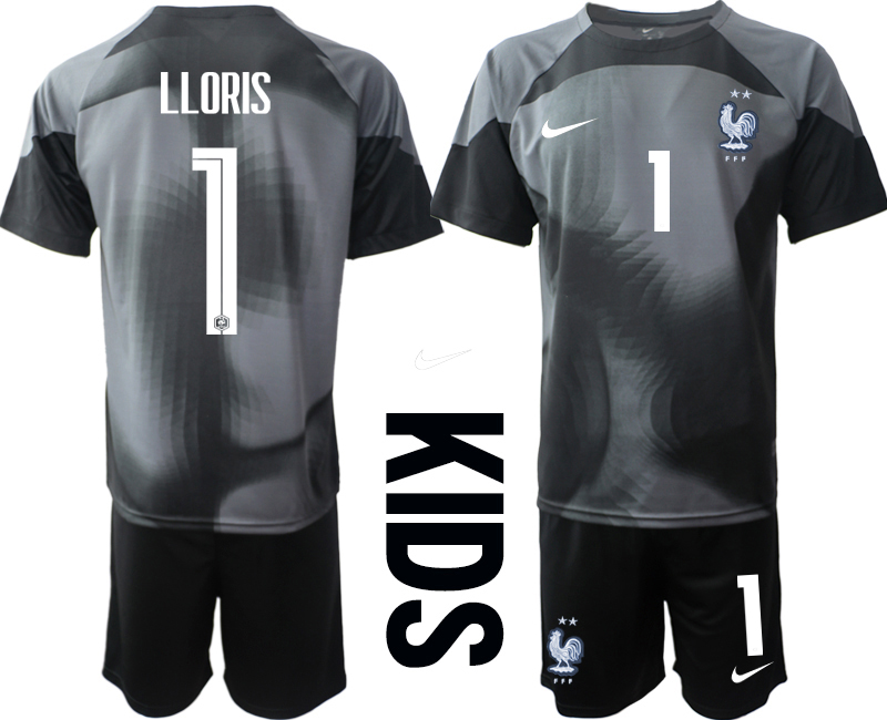 Youth 2022 World Cup National Team France black goalkeeper 1 Soccer Jersey